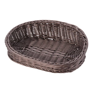 樹脂アメニティバスケット 小判 こげ茶 大 ZAM-04[関連:萬洋 WashLine 業務用 洗えるバスケット 樹脂製 食器洗浄機対応 籐かご 盛りかご パン フルーツ アメニティ− 小物入れ ホテル 旅館