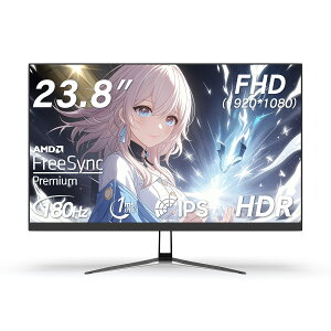 VETESA pc���j�^�[ �Q�[�~���O���j�^�[23.8�C���`1ms�iGTG�j IPS 180Hz FHD�i1920*1080�j FreeSync �ڂɗD�����u���[���C�g�J�b�g HDMI/DP/VESA�i100*100�j/HDR400�Ή� 112.44%���F��J�o�[�� �`���g�����\ 1�N�ۏ�