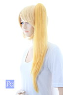 ショートバンス 60cm【ブロンズゴールド】耐熱 コスプレ ウィッグ ポニーテール(011 bad-t0848)