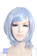 ショートボブ 【トパーズブルー】【ウィッグネット付】コスプレウィッグ 耐熱 ハロウィン 夏コミ 文化祭 …