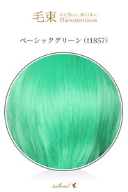 毛束 70x100cm【ベーシックグリーン】耐熱 毛束 ウイッグ 緑 グリーン 緑色 (073 ex-t1857)