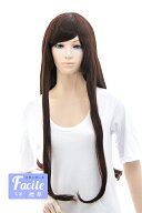 コスプレウィッグ ロング ストレート 77cm【ディープブラウン】【ウィッグネット付】コスプレウィッグ ロ…
