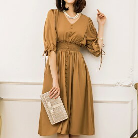 楽天市場 韓国 ファッション カラーブラウン ワンピース レディースファッション の通販