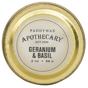 パディワックス Apothecary Candle - Geranium  Basil 56g Paddywax Apothecary Candle - Geranium  Basil 56g 送料無料 【楽天海外通販】