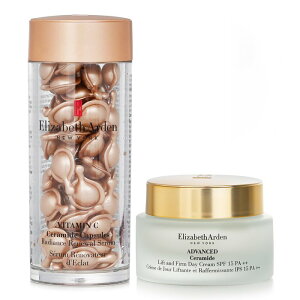 �G���U�x�X�A�[�f�� Elizabeth Arden Ceramide Vitamin C Capsules Radiance Renewal Serum + Advanced Ceramide Lift and Firm Day Cream SPF 15 2pcs �������� �y�y�V�C�O�ʔ́z