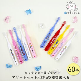 Ci お好きなアソートセット 30本が2種類選べる キャラクターシリーズ 60本 | トミカ ハローキティ ドラえもん シナモロール スヌーピー 歯ブラシ ふつう やわらかめ 子供 子供用歯ブラシ 乳幼児 小学校低学年 まとめ買い 歯科
