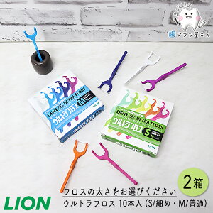 LION DENT. Ex. ウルトラフロス M ふつう/S 細め 10本入 2箱 | デンタルフロス ホルダー付き Y字ホルダー 歯科専売品歯科 オーラルケア