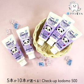 5本か10本選べる！ LION DENT. Check up Kodomo 500ppmF ぶどう 60g | 歯磨き粉 チェックアップ コドモ 子供 フッ素 まとめ買い 歯科専売品