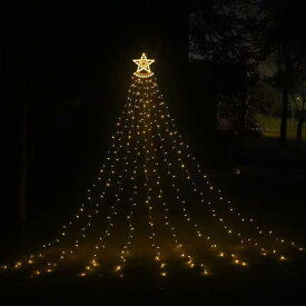 ソーラー イルミネーションライト クリスマス飾りライト クリスマスツリーライト ストリングライト ドレープライト クリスマス ツリー 飾り 装飾ライト電飾 350球 8パターンモード 9本*3.5M