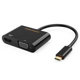 USB C HDMI VGA 変換, CableCreation 2-in-1 USB Type C o HDMI VGA アダプタ Thunderbolt 3対応 iPhone 15/iPhone 15Pro Max/MacBook Pro/iPad Pro/Air 2020 2019 2018,Chromebook,Xps 13 / 15,Yoga 910などに対応
