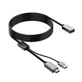 GOOVIS Pro G2X Lite用 HDMI 2M ケーブル 給電可/HDMI 延長ケーブル 高速 3D 4K対応 オーディオ同期 HDMIアダプター HDMI Cable with USB 2M