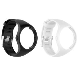 RuenTech Replacement Compatible with Polar M200 Bands[Integrated Style] Silicone Strap Sport Wristband Compatible with Polar M200 GPS Running/Sports Watch-Black&amp;White