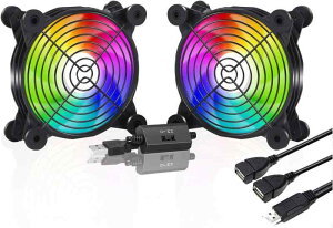 upHere 120mm USBpt@ @^ ~j@ USBC FLED É [^[//pN[[/PC/PS5 / PS4 /m[gp\R 3iKʒ 2{yU1207-2z