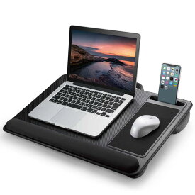 エレコム ノートPCテーブル マウスパッド付 リストレスト付 スマホスタンド付 ハンドル付 17インチ 幅575×奥行360×高さ60mm 耐荷重:10kg ブラック PCA-LTTPC01BK
