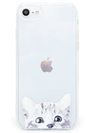 ZUKOU 可愛い 猫 iPhone SE 第3世代 第2世代 iPhone 8 7 ケース かわいい ねこ 透明 クリアケース ストラップホール ソフト スマホケース