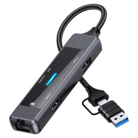 USB 3.0 ハブ LUONOCAN 有線lan hub 100Mbps イーサネットアダプタ TYPEC変換コネクタ tf sdカードリーダー付き usbポート 増設 switch ipad mac など対応