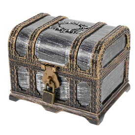 ジュエリーボックス 海賊 アンティーク 宝箱 鍵2本付き 収納ボックス アクセサリーケース 子供 小物入れ コスメボックス 卓上 貯金箱 ハンドメイド 装飾用