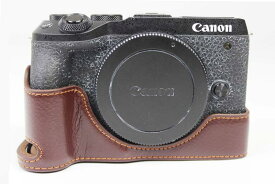 対応 Canon キヤノン EOS M6 Mark II カメラ バッグ カメラ ケース 本革、手作りトップクラスの牛革カメラハーフケース、Canon キヤノン EOS M6 Mark II一眼カメラケース、防水、防振、携帯型