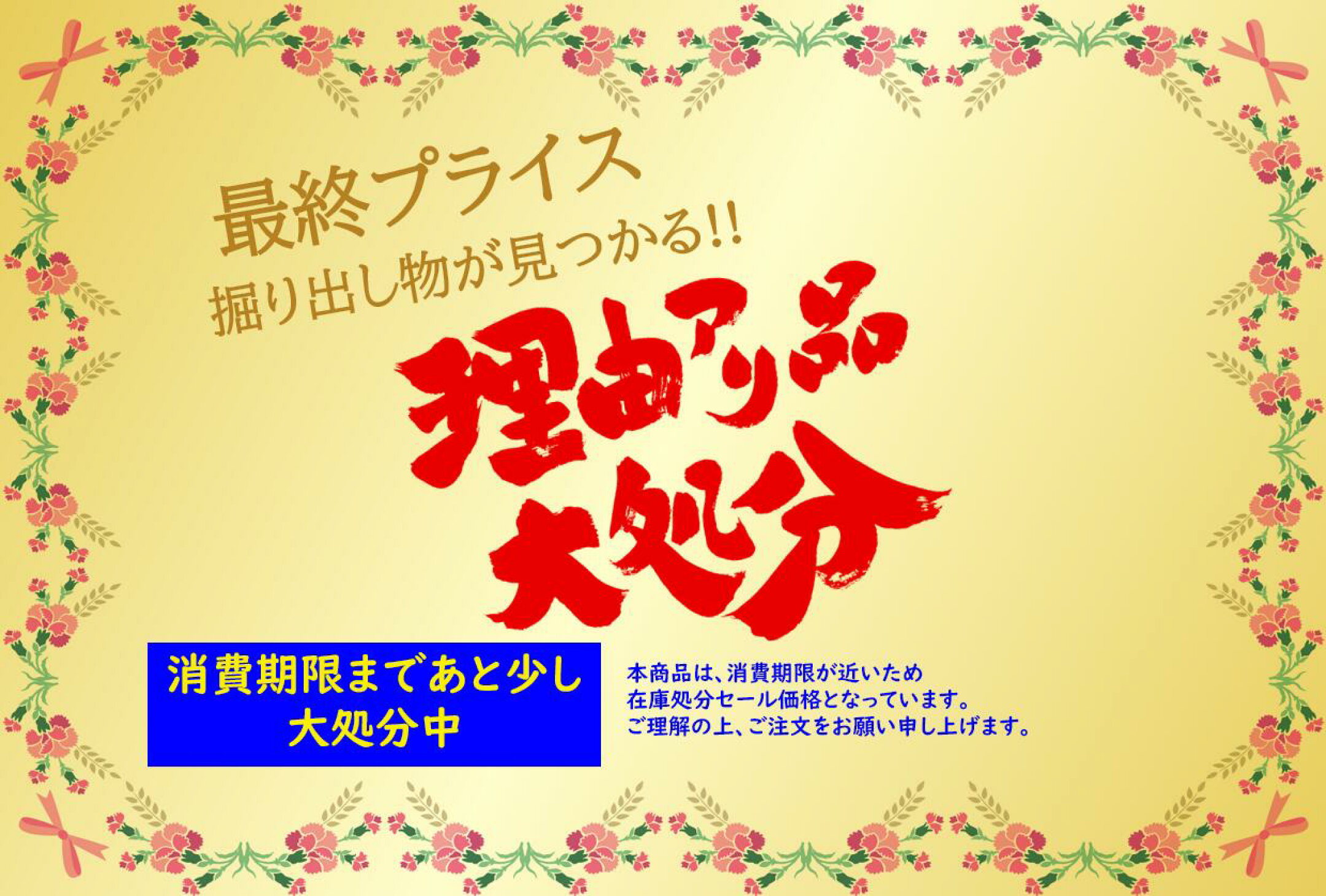 理由あり品在庫処分