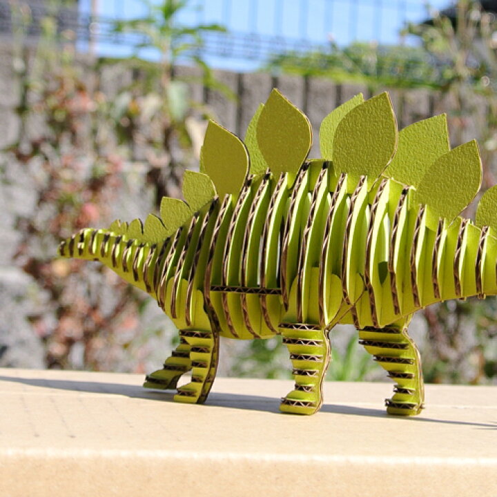 楽天市場 Flats 4d アートパズル 恐竜段 きょうりゅうだん Stegosaurus211 P Green ステゴサウルス ピスタチオグリーン シート3枚 90パーツ ペーパークラフト 強化ダンボール 国東時間 ゆうパケット送料無料 コスメボックス