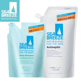 シーブリーズ(SEABREEZE) アンティセプティック 全身薬用ローション 詰替え用 700ml＆薬用 ボディシャンプー クール＆デオドラント 詰替え用 400ml ファイントゥデイ資生堂(Fine Today SHISEIDO)【送料込】