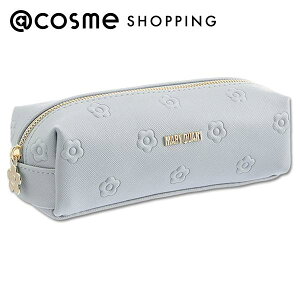 マリークワント シンプルエンボスデイジースクエアペンケース ライトブルー 本体 H5×W18.5×D6cm 化粧ポーチ・メイクボックス アットコスメ