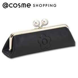 「ポイント10倍 12月15日」 マリークワント エンボスデイジーパール ガマ口ペンケース ブラック 本体 H6.5×W21×D5.5cm、パール直径：1.7cm 化粧ポーチ・メイクボックス 【送料無料】 アットコスメ