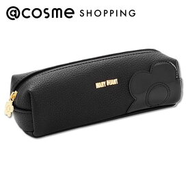 「ポイント10倍 12月15日」 マリークワント シュリンクデイジーパッチ スクエアペンケース ブラック 本体 H5×W18.5×D6cm 化粧ポーチ・メイクボックス アットコスメ