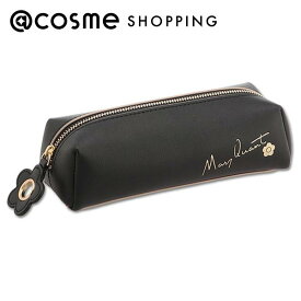 マリークワント フリップサイドデイジー スクエアペンケース ブラック 本体 H5×W18.5×D6cm 化粧ポーチ・メイクボックス アットコスメ