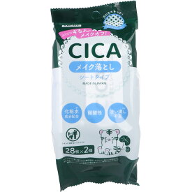 [ 6個 セット ] CICA メイク落としシート 28枚×2個入 [4560319052603] 洗顔 素肌 メイク落とし 拭き取り ツボクサエキス ヒアルロン酸 レック