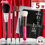 熊野筆 メイクブラシ セット 5本（ケース付き）スターターセットプラス 日本製（天然毛 メイクブラシセッ…