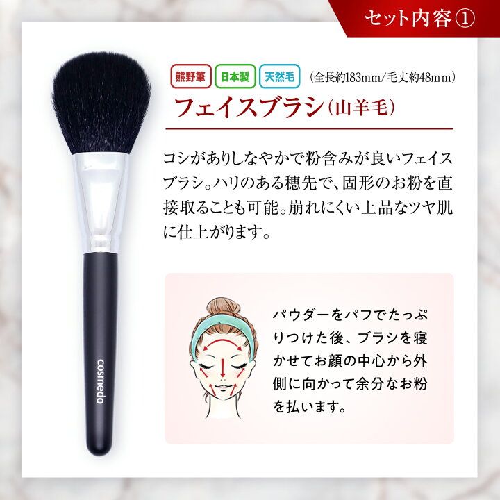 楽天市場】【RSL】47%OFF【熊野筆 メイクブラシ セット 5本+ケース付き 