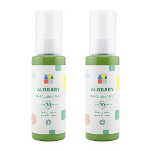 [2�Z�b�g]ALOBABY �A���x�r�[ UV���A�E�g�h�A�~�X�g SPF30 PA+++ 80mL ���Ă��~�߃~�X�g ���悯 UV�΍� �I�[�K�j�b�N [�M�t�g���b�s���O�Ή�]
