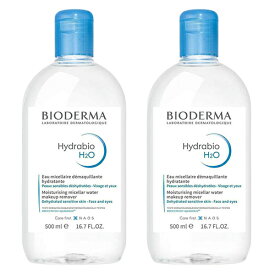 ビオデルマ イドラビオ H2O エイチツーオー (青) 500ml×2本セット BIODERMA クレンジング [9020]送料無料 朝の洗顔 拭き取り化粧水 まつエク クレンジングウォーター 敏感乾燥肌に