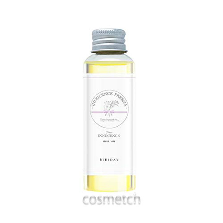 楽天市場】BIBIDAY・Innocence Freesia マルチオイル 100ml (ヘアオイル・ボディオイル)* : コスメっち 楽天市場】BIBIDAY・Innocence Freesia マルチオイル 100ml (ヘアオイル・ボディオイル)* : コスメっち