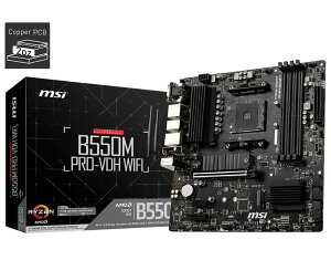 MSI�}�U�[�{�[�h B550M PRO-VDH WIFI Ryzen 5000�V���[�Y (AM4)�Ή�mATX M.2�q�[�g�V���N Wi-Fi [AMD B550 ����] MB5033