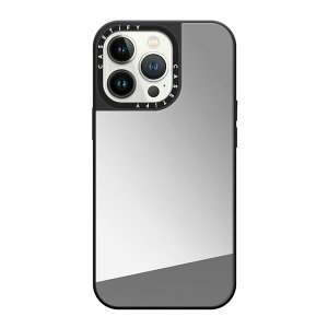 CASETiFY iPhone 13 Pro �p �P�[�X �~���[MagSafe�Ή� - �V���o�[ (�u���b�N�o���p�[)