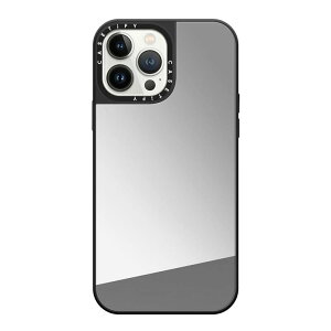 CASETiFY iPhone 13 Pro Max �p �P�[�X �~���[MagSafe�Ή� - �V���o�[ (�u���b�N�o���p�[)