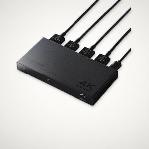 �G���R�� HDMI�ؑ֊� (�Z���N�^�[) 3����1�o�� 4K(4096×2160)60Hz �I�ׂ鎩���E�蓮�ؑ֋@�\ �yPS4/PS5/Nintendo Switch/Fire TV Stick 4K����m�F�ς݁z �m�C�Y�ɋ������^���P�[�X �u���b�N D