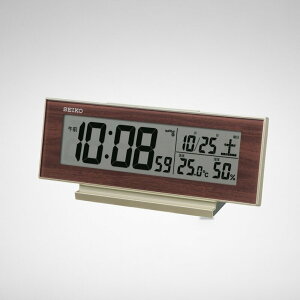 �Z�C�R�[�N���b�N(Seiko Clock) �ڊo�܂����v �u�����v �i�`������ �e�[�u���N���b�N �d�g �f�W�^�� �J�����_�[ ���x ���x �\�� ��ł������� �펞�_�� �����F�p�[���E�ꕔ�ؖ� 82×206×51mm SQ325B