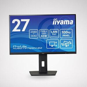 iiyama ���j�^�[ �f�B�X�v���C ProLite XUB2797QSN-B2 27�C���` WQHD USB Type-C IPS���� �������� �p�x���� �c��] HDMI DisplayPort LAN�|�[�g �S�P�[�u���t 3�N���[�J�[�ۏ� �����T�|