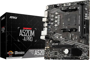 MSI �}�U�[�{�[�hA520M-A PRO �yRyzen 5000�V���[�Y (AM4)�Ή��z�y���S�Ҍ����A����R�X�p�l�C���f���z Micro ATX [AMD A520����] MB5136