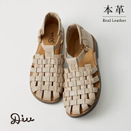 Diu ディウ グルカサンダル メッシュサンダル レディース 春 夏 秋 本革 ブラック ダークブラウン ベージ…