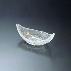 舟型豆鉢 6個 江戸硝子 金彩淡雪 吉谷硝子（YO-205）金箔 伝統工芸品 ギフト