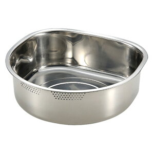 18-8 D型穴明洗桶 30cm (036022)07-0118-0501穴明きだから水が溢れない ステンレス洗い桶