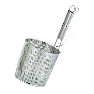 UK18-8 パンチング パイプ柄底平煮ざる S(609325)07-0183-1101ザル ラーメンてぼ そば揚げざる そば茹でかご