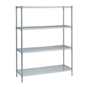 シェルフ MSシリーズ4段+P1590 MS 610(137254)07-0708-1501ラック シェルフ 棚 ワゴン 収納棚 キャビネット 同梱不可 代引き不可