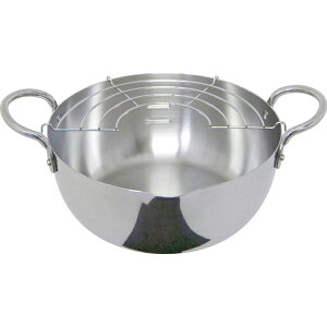 ステンレス揚げ鍋 20cm 揚げアミ付(AAG5101)1-0433-1201