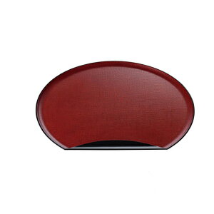 お盆 トレー 加賀布目半月盆 朱かすり天黒 尺1寸 3個セット 和美作日 Wabisabi(3-309-10)盆 漆器