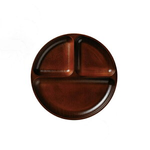 サークルビュッフェプレート 耐熱総木目 新栃 3個セット 和美作日 Wabisabi(3-141-05)プレート 漆器